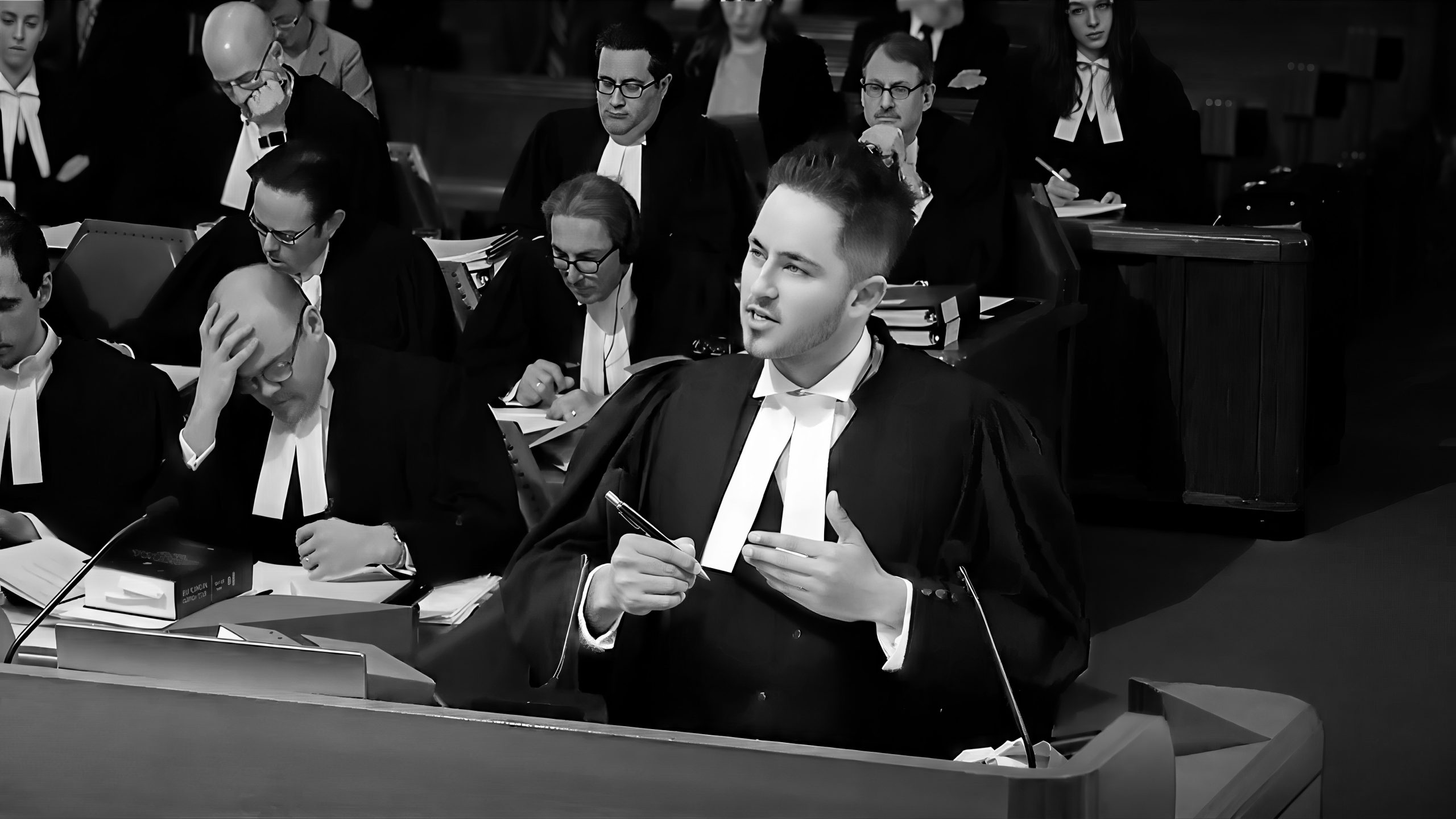 Graham Kosakoski arguing at the Supreme Court of Canada in the matter of R. v. Boudreau.